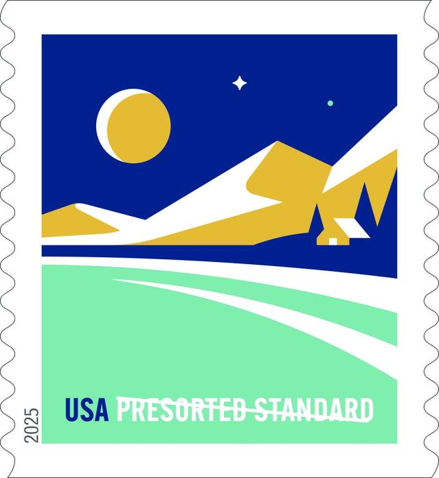 America Vista Stamp Depicting a Mountain. Courtesy The United States Postal Service. Handout via The Gourmet Gazette